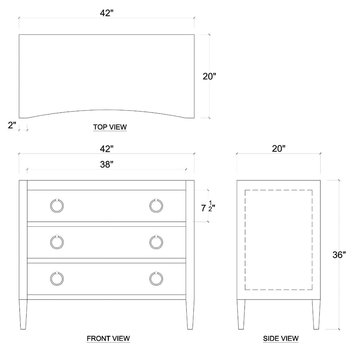 Pale Blue Linen Wrapped Modern Chest of Drawers - English Georgian America