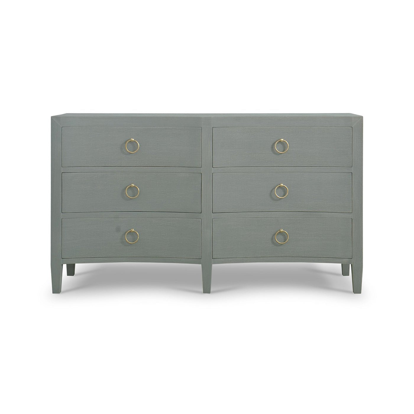 Pale Blue Linen Wrapped Modern Dresser - English Georgian America