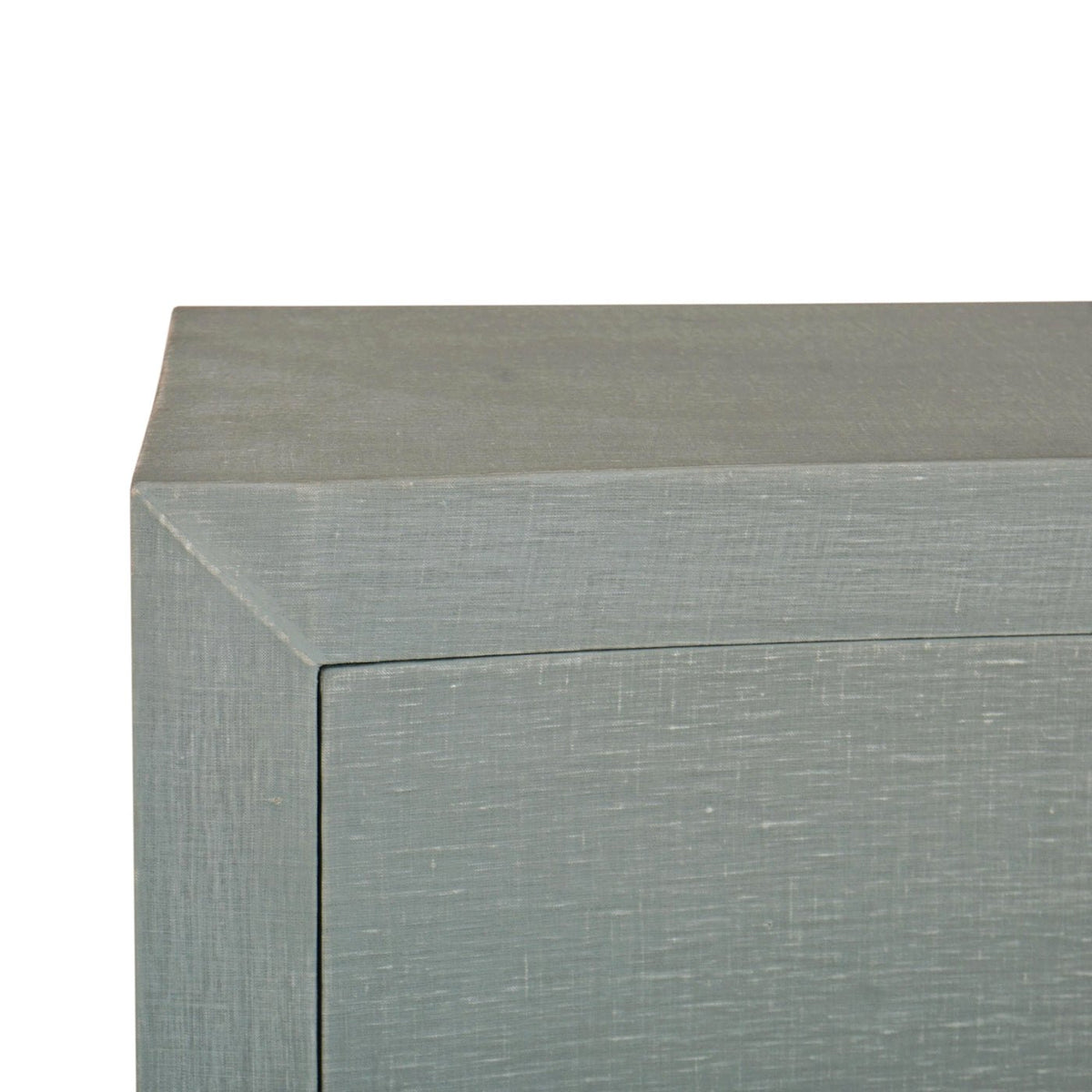 Pale Blue Linen Wrapped Modern Dresser - English Georgian America