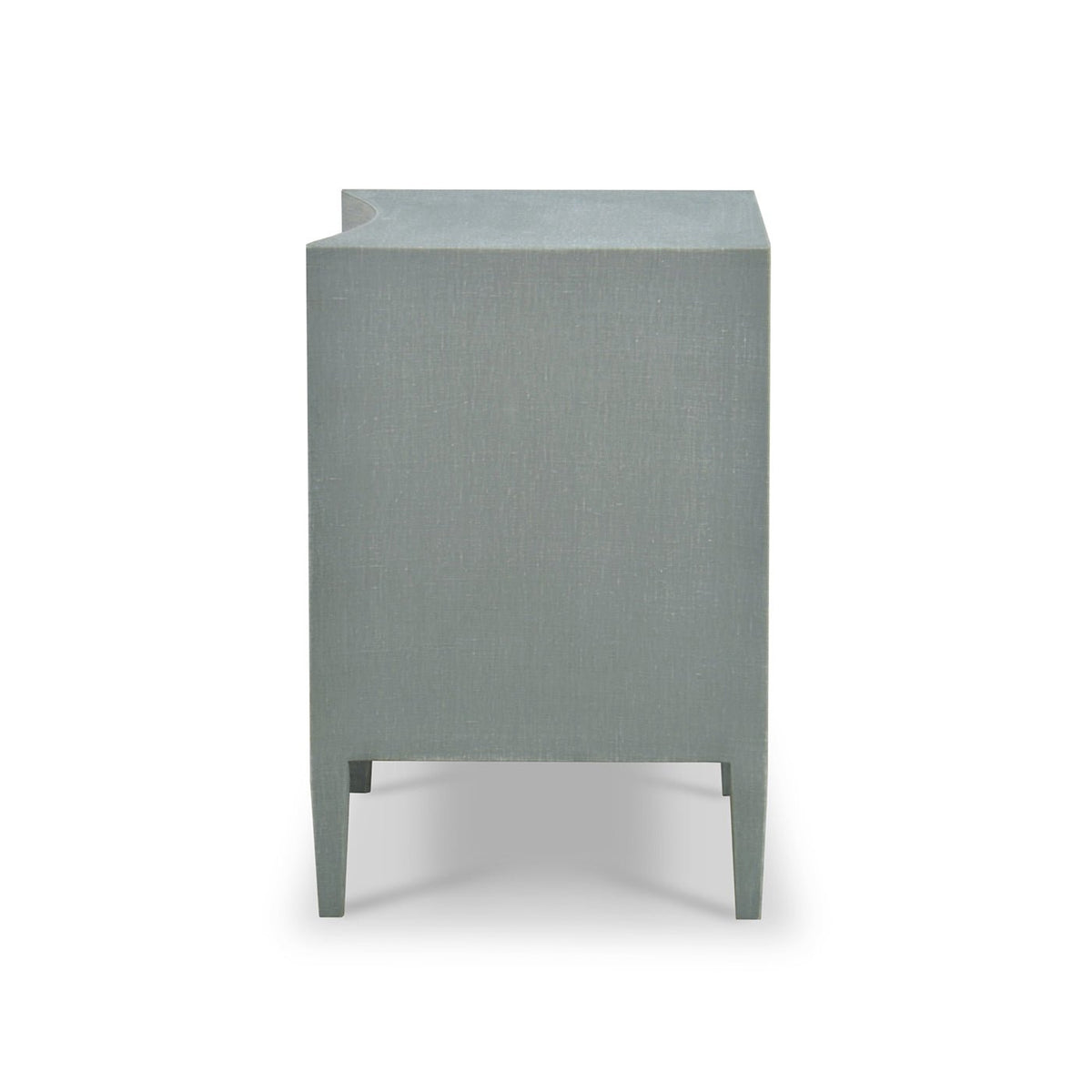 Pale Blue Linen Wrapped Modern Nightstand - English Georgian America