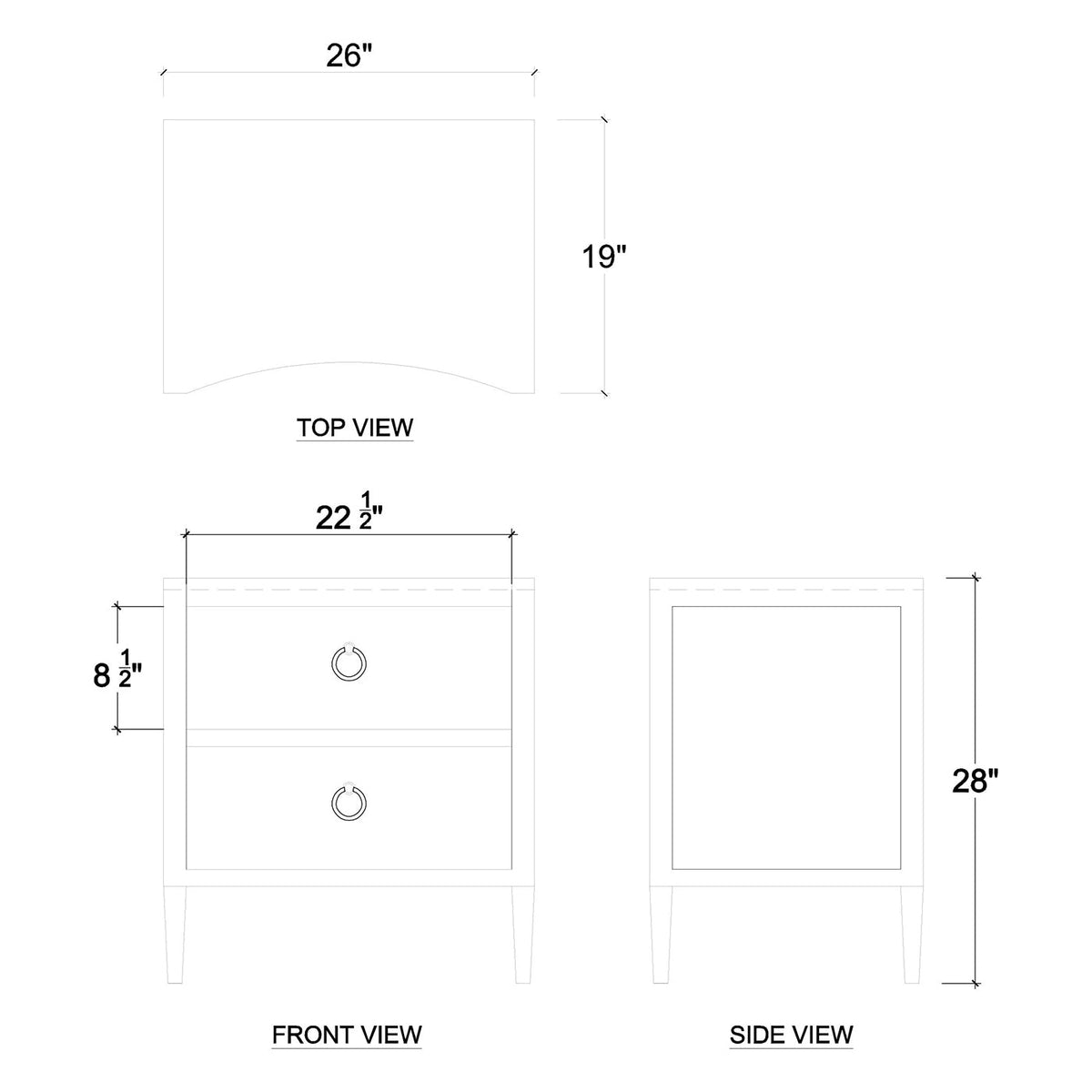 Pale Blue Linen Wrapped Modern Nightstand - English Georgian America