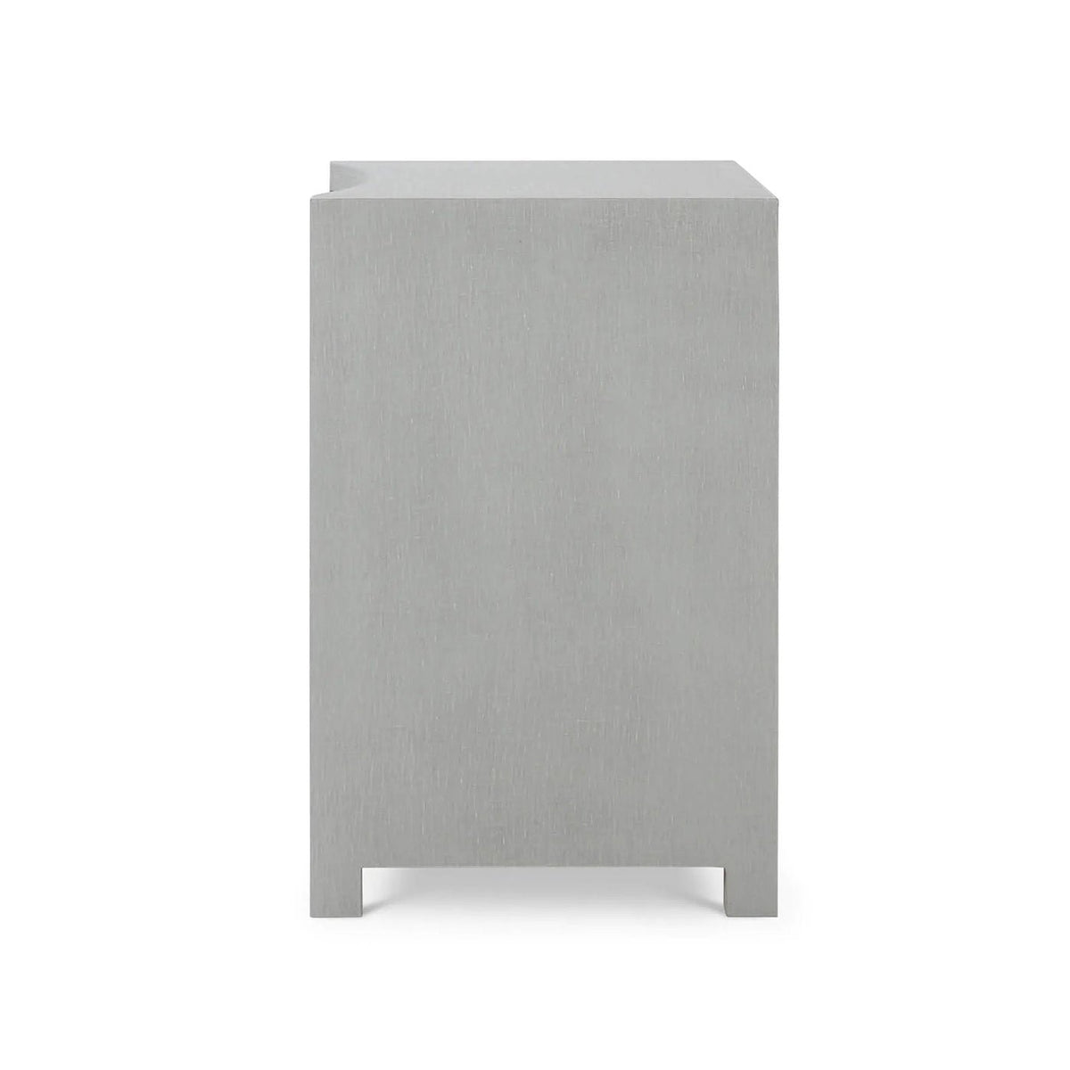 Pale Blue Linen Wrapped Nightstand - English Georgian America