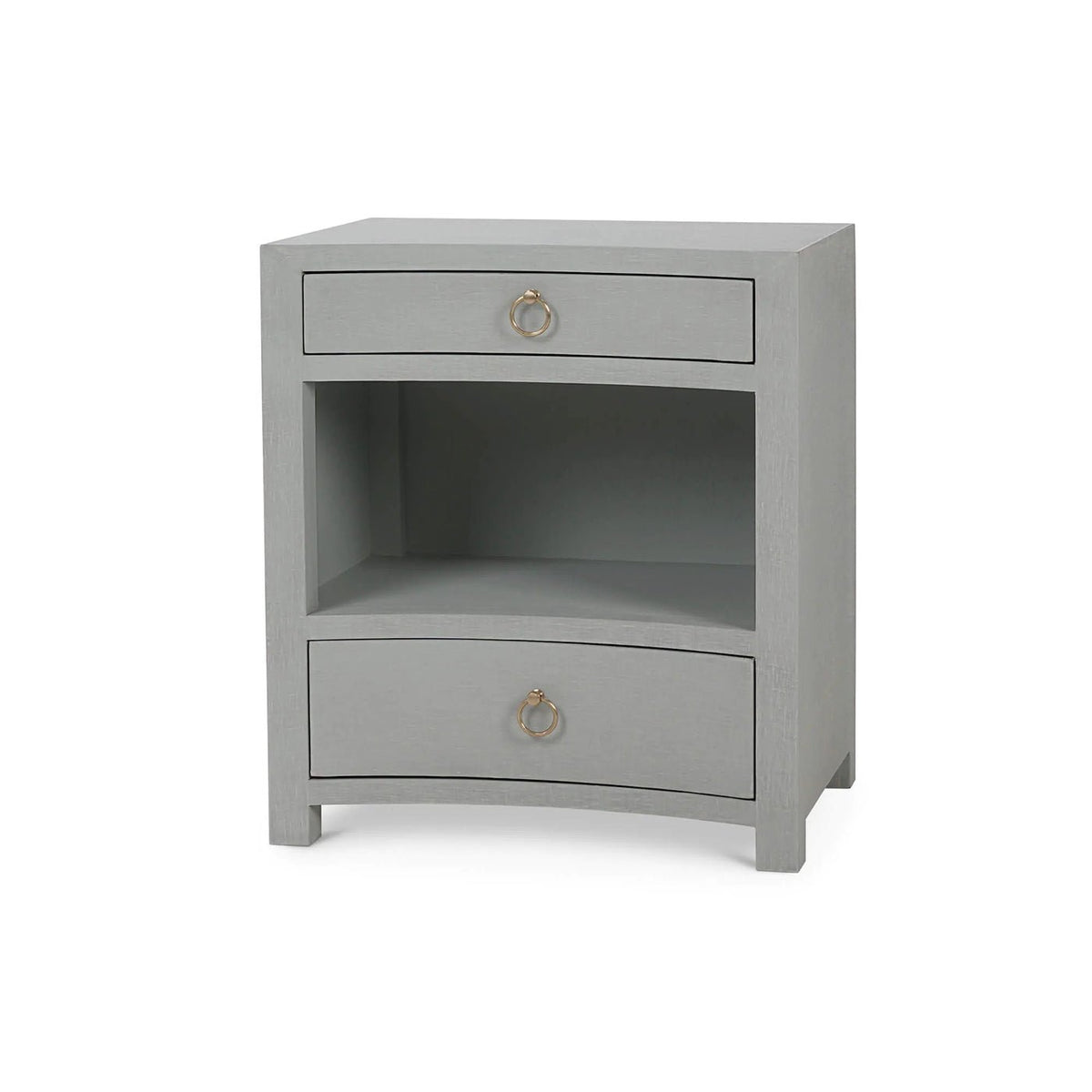 Pale Blue Linen Wrapped Nightstand - English Georgian America