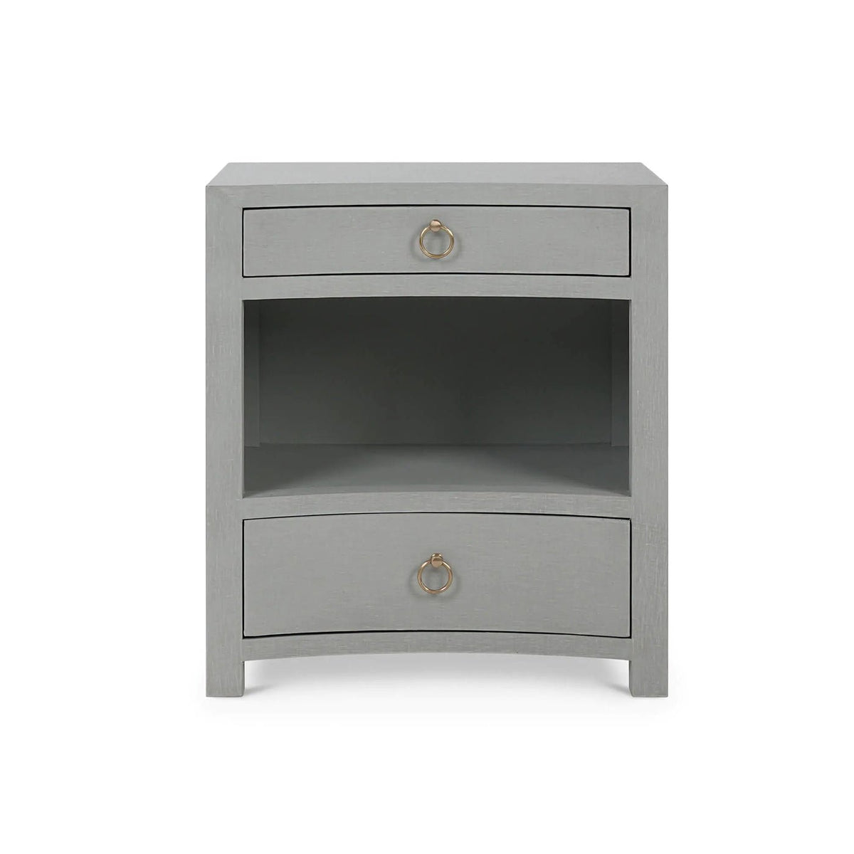 Pale Blue Linen Wrapped Nightstand - English Georgian America