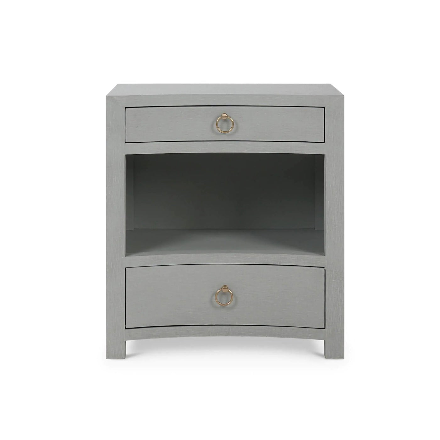 Pale Blue Linen Wrapped Nightstand - English Georgian America