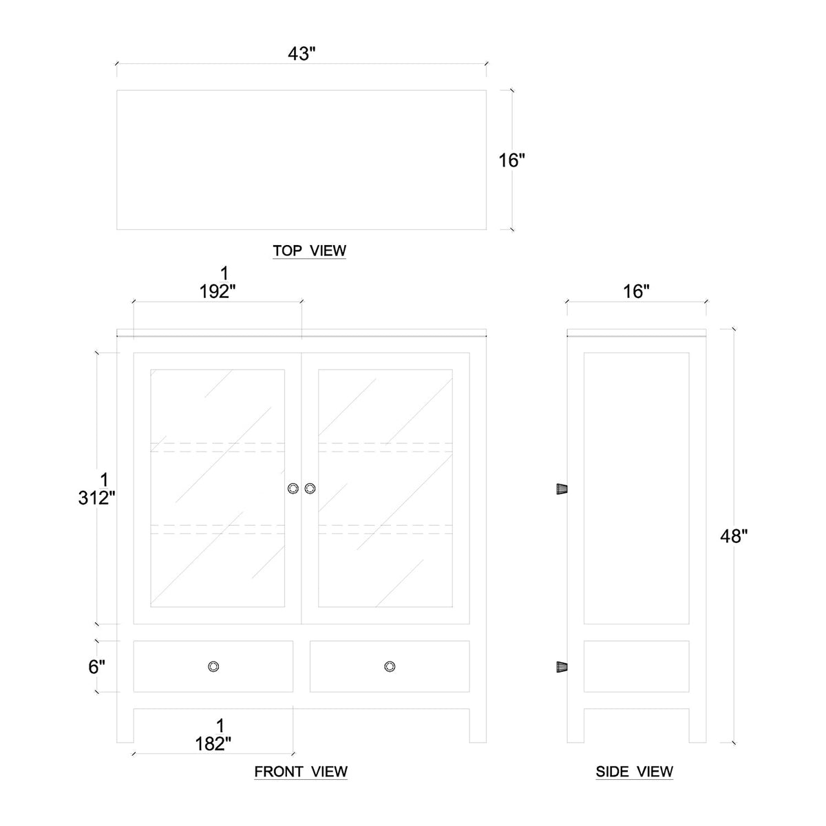 Pale Blue Modern China Cabinet - English Georgian America