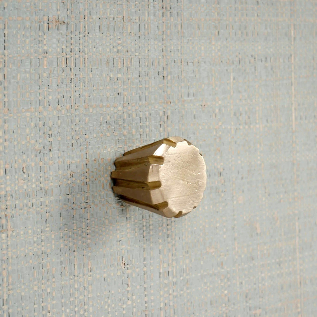 Pale Blue Wash Raffia Wrapped Nightstand - English Georgian America