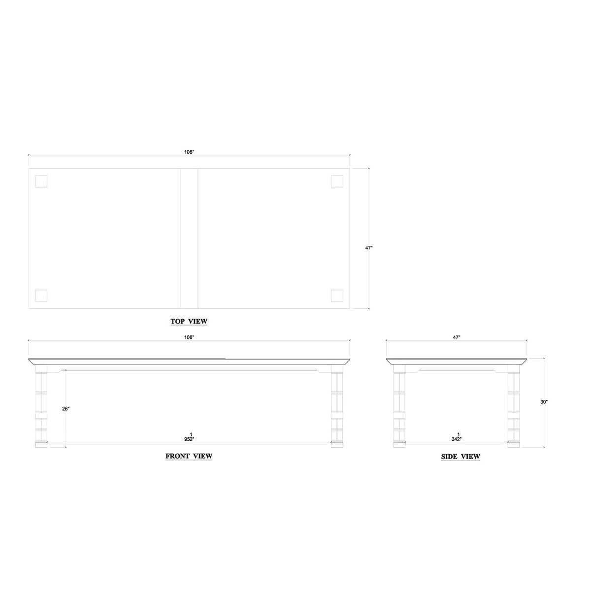 Palm Beach Regency Dining Table - 108&quot; - English Georgian America