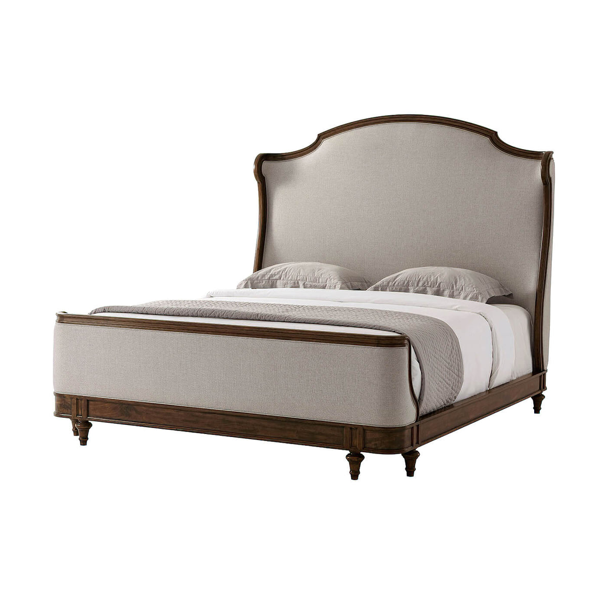 Provincial Carved California King Size Bed - English Georgian America