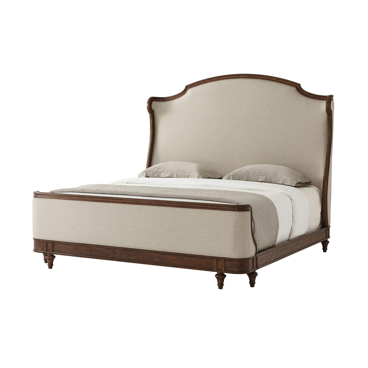 Provincial Carved King Size Bed - English Georgian America