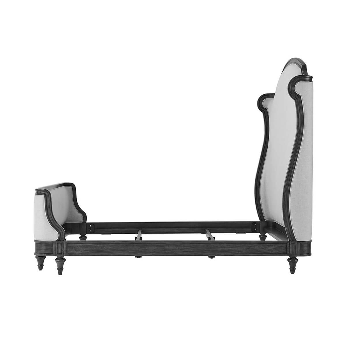 Provincial Carved Queen Size Bed - English Georgian America