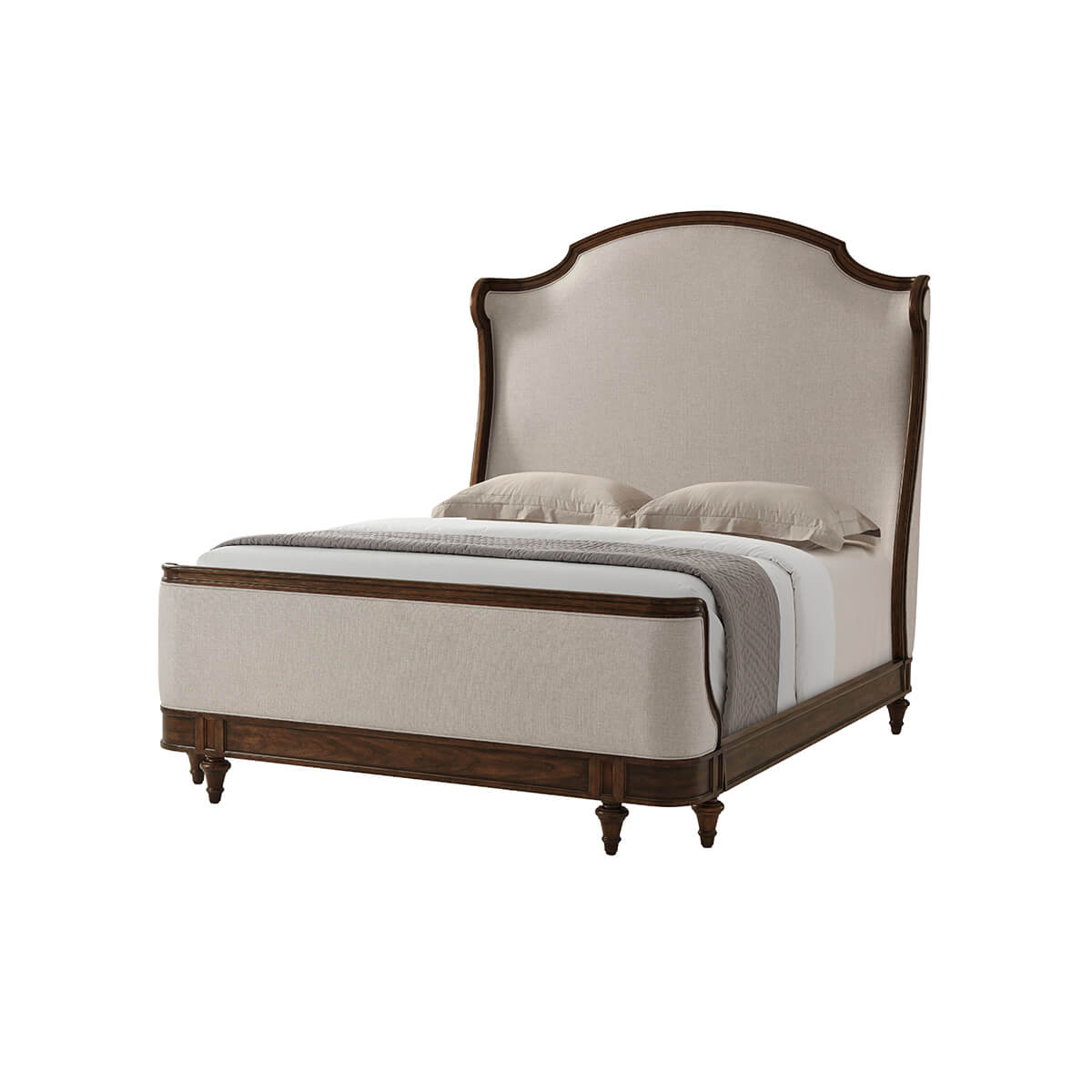 Provincial Carved Queen Size Bed - English Georgian America