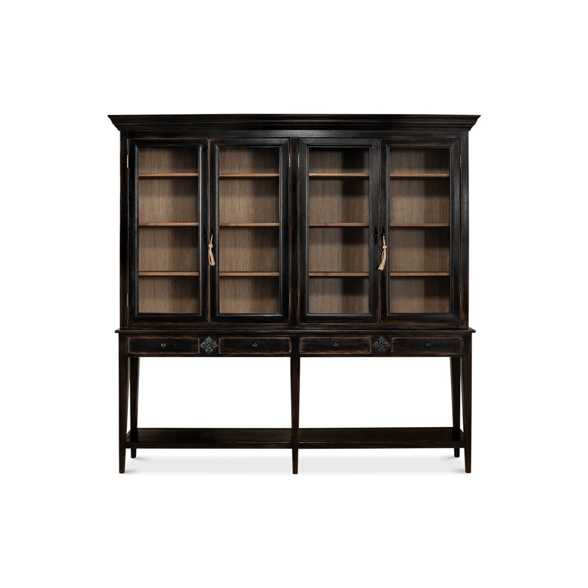 Provincial Ebonized Display Cabinet - English Georgian America