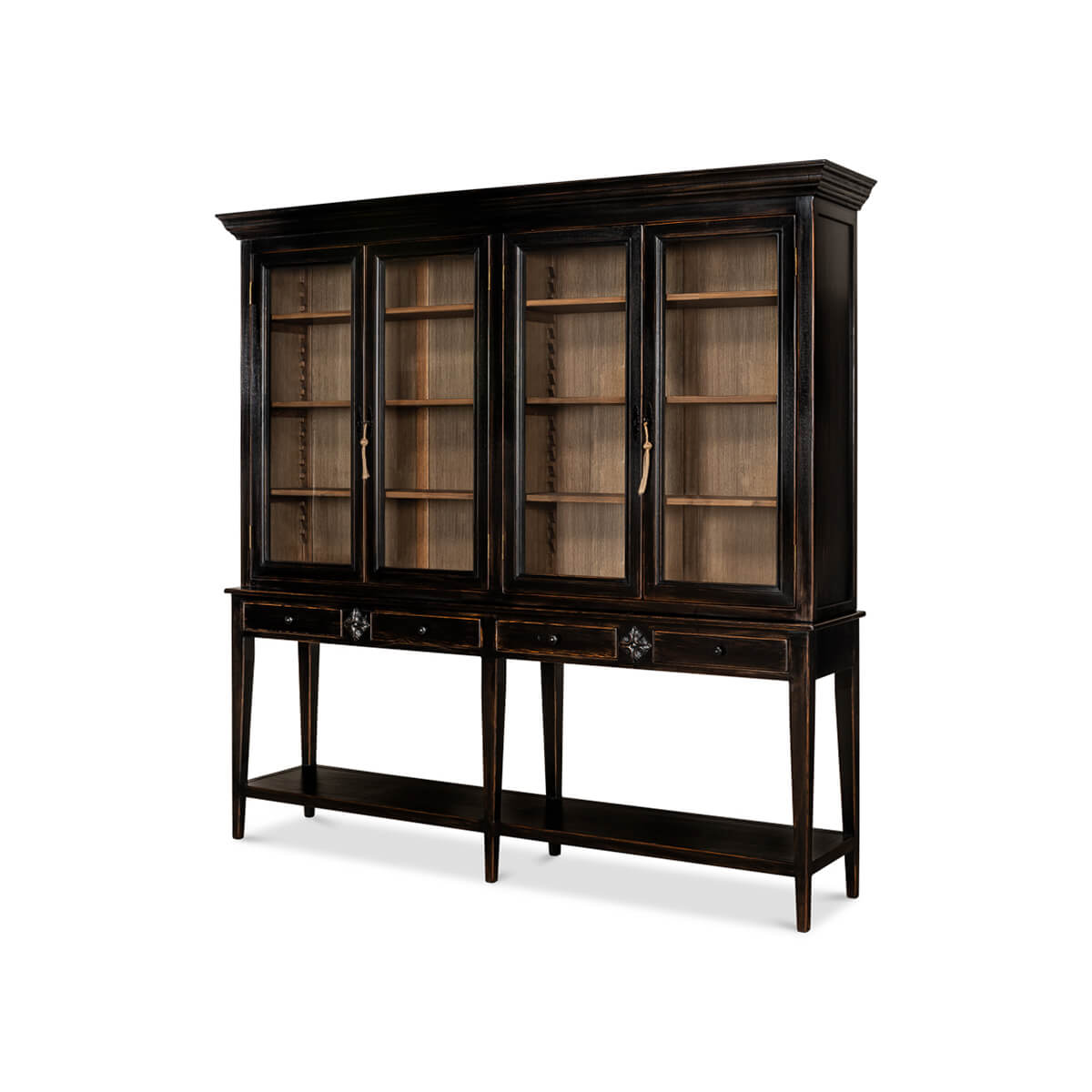 Provincial Ebonized Display Cabinet - English Georgian America