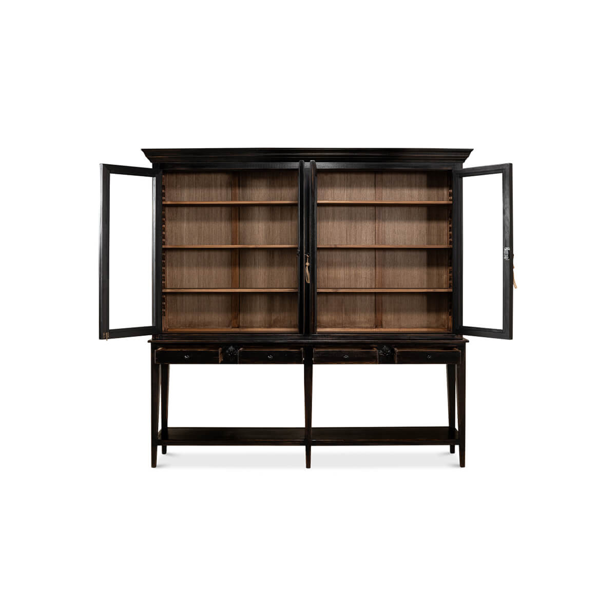 Provincial Ebonized Display Cabinet - English Georgian America
