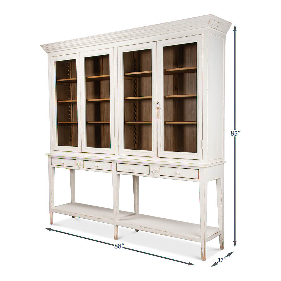 Provincial Painted Display Cabinet - English Georgian America