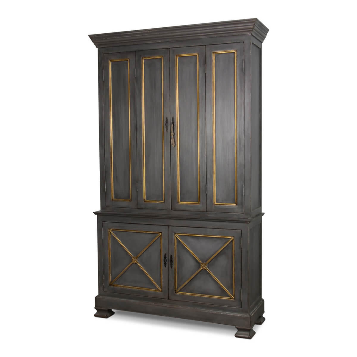 Provincial Painted Tall Bookcase - Grey - English Georgian America