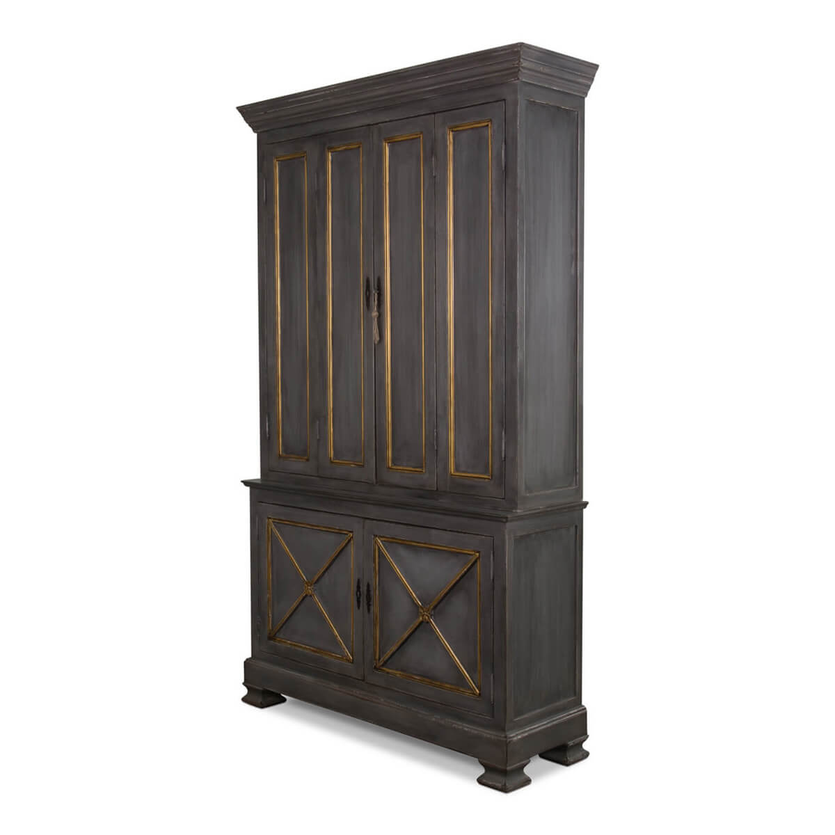 Provincial Painted Tall Bookcase - Grey - English Georgian America