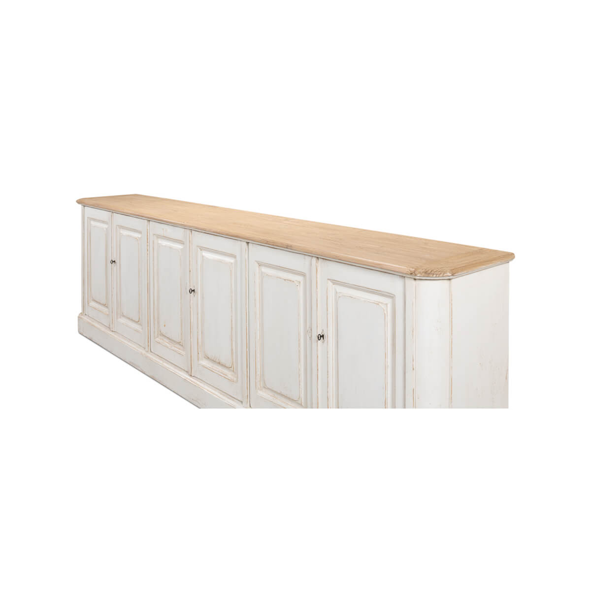 Provincial Whitewash Painted Buffet - English Georgian America