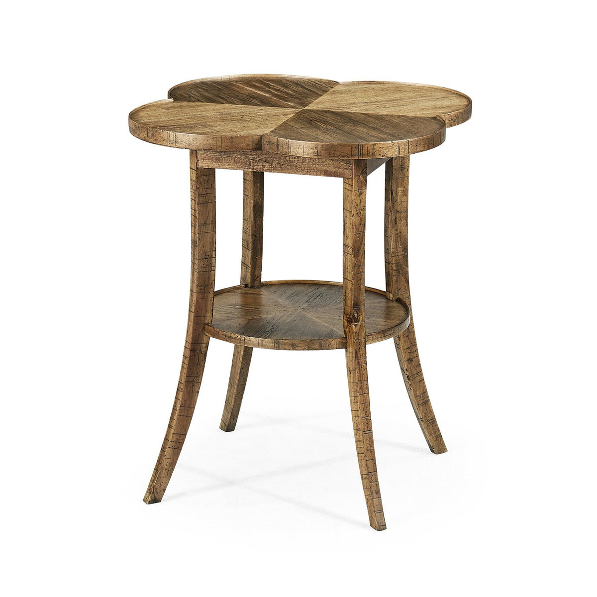 Quatrefoil French Country End Table - Medium Brown - English Georgian America