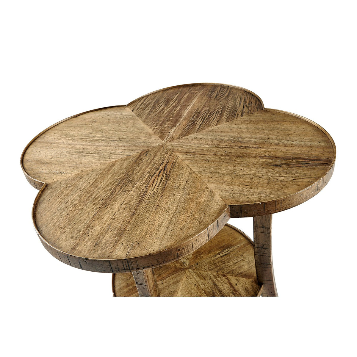 Quatrefoil French Country End Table - Medium Brown - English Georgian America