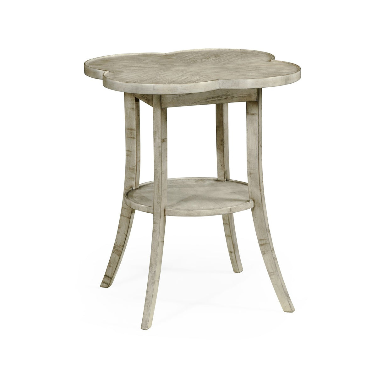 Quatrefoil French Country End Table - Rustic Grey - English Georgian America