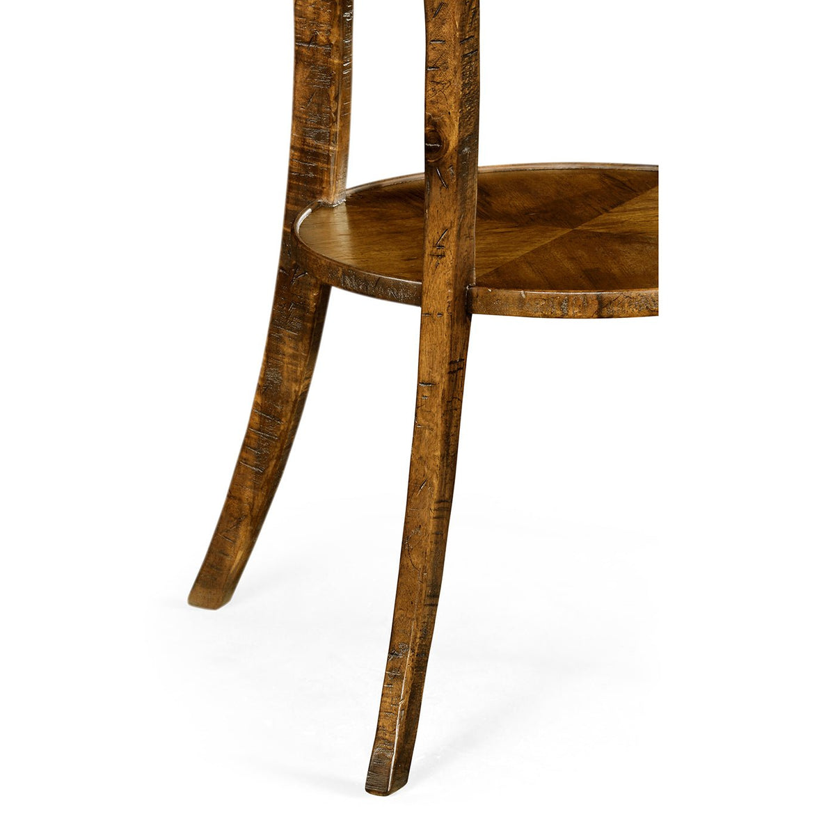 Quatrefoil French Country End Table - Walnut Finish - English Georgian America