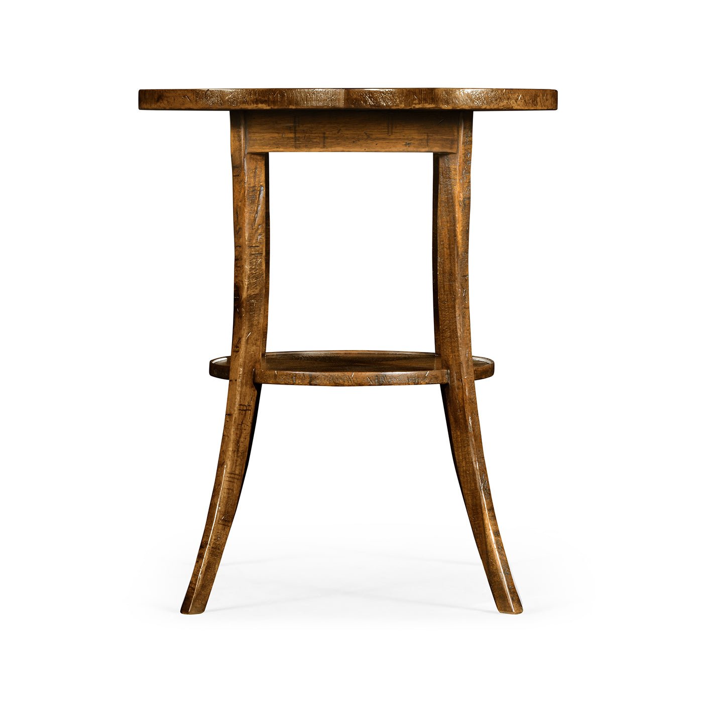 Quatrefoil French Country End Table - Walnut Finish - English Georgian America