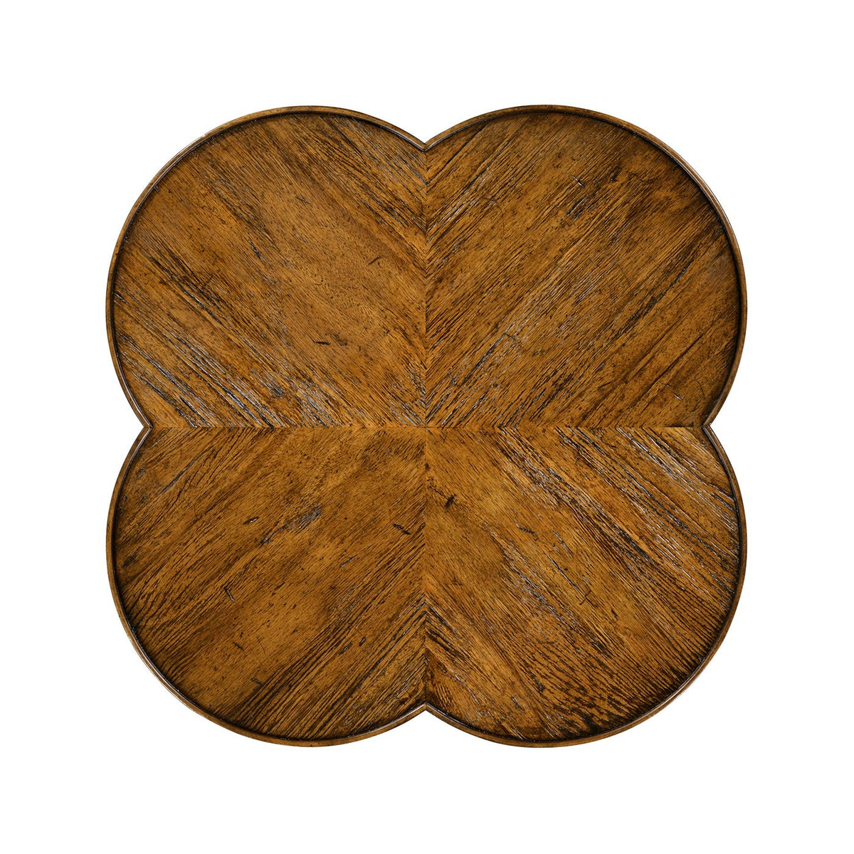 Quatrefoil French Country End Table - Walnut Finish - English Georgian America