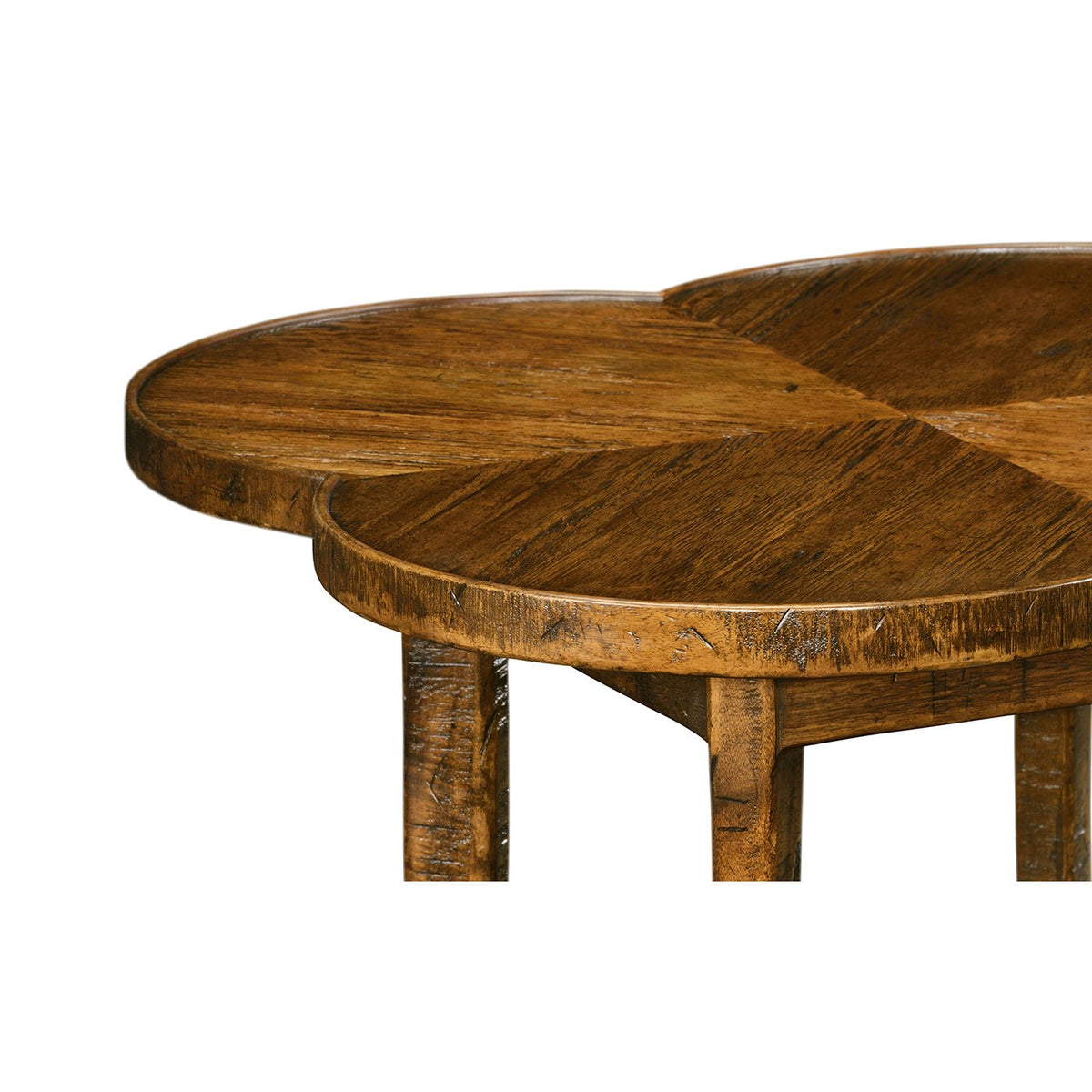 Quatrefoil French Country End Table - Walnut Finish - English Georgian America