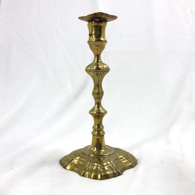 Queen Anne Brass Candlesticks - English Georgian America