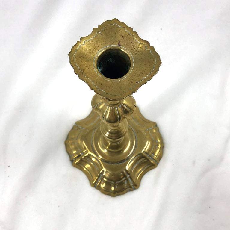 Queen Anne Brass Candlesticks - English Georgian America