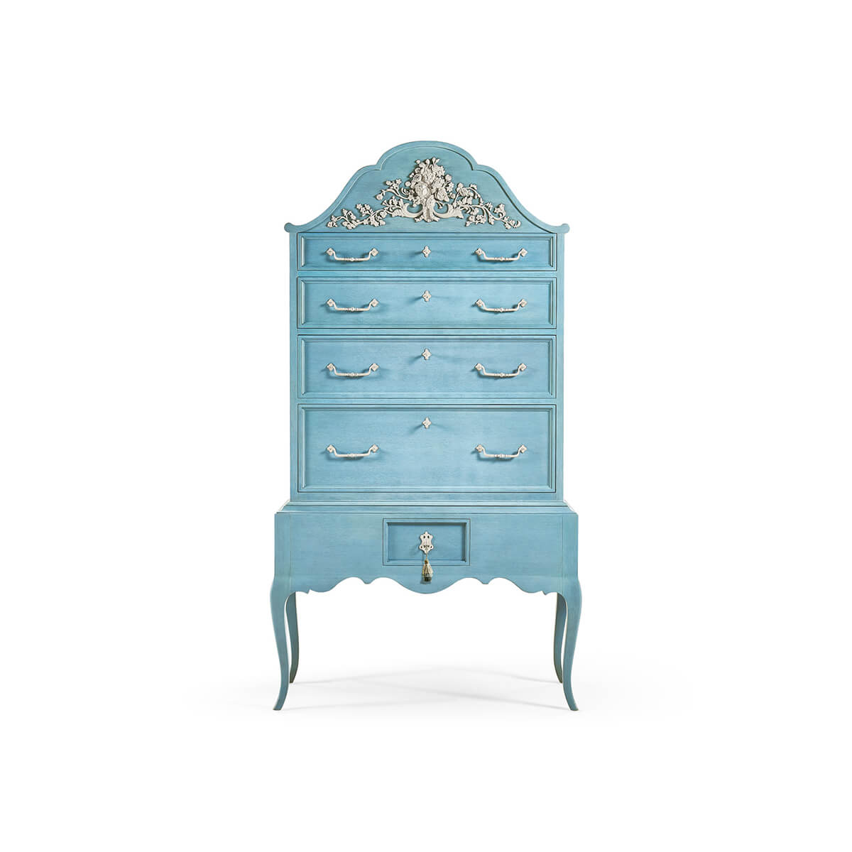Queen Anne Style Painted Highboy - English Georgian America