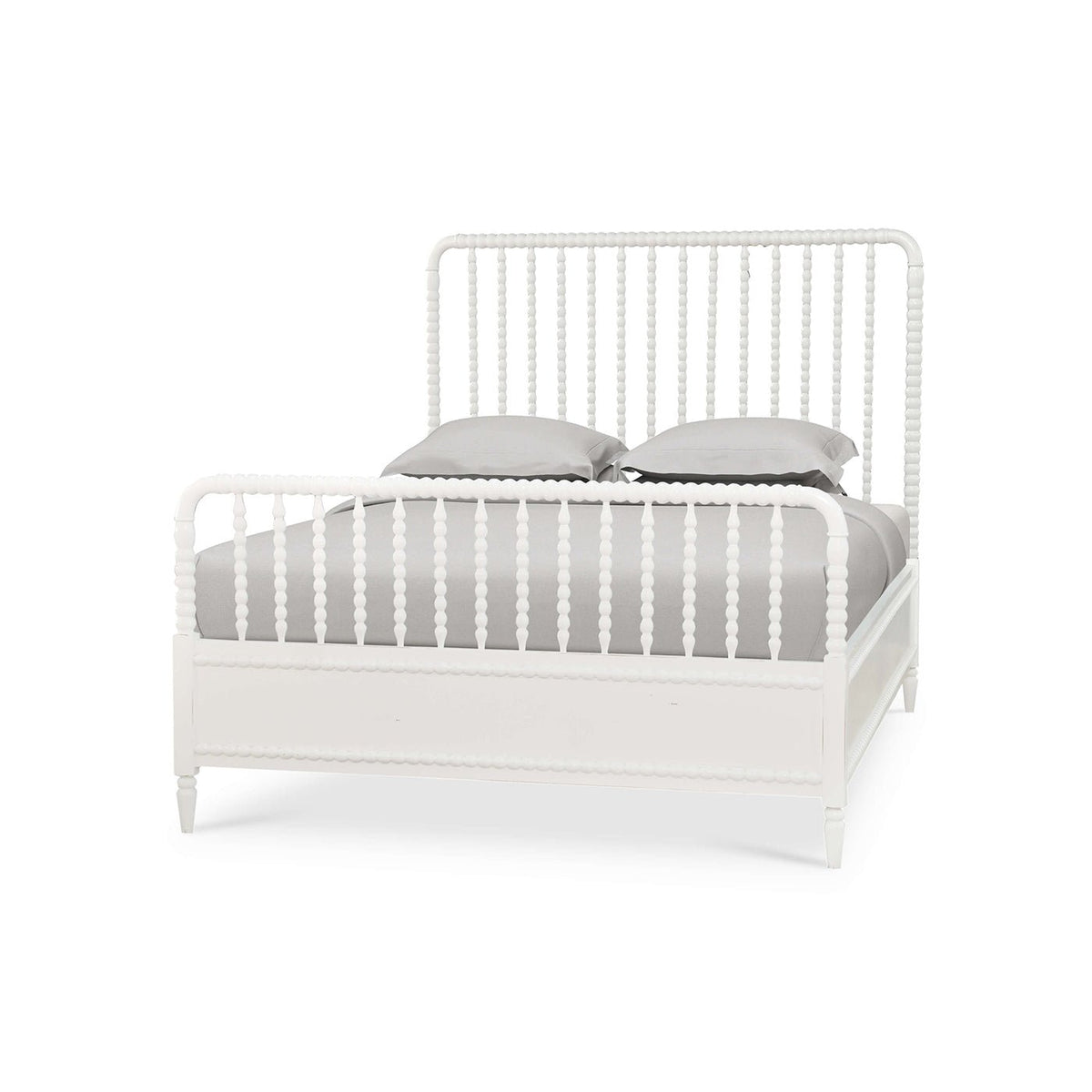 Queen Size White Spindle Bed Frame - English Georgian America