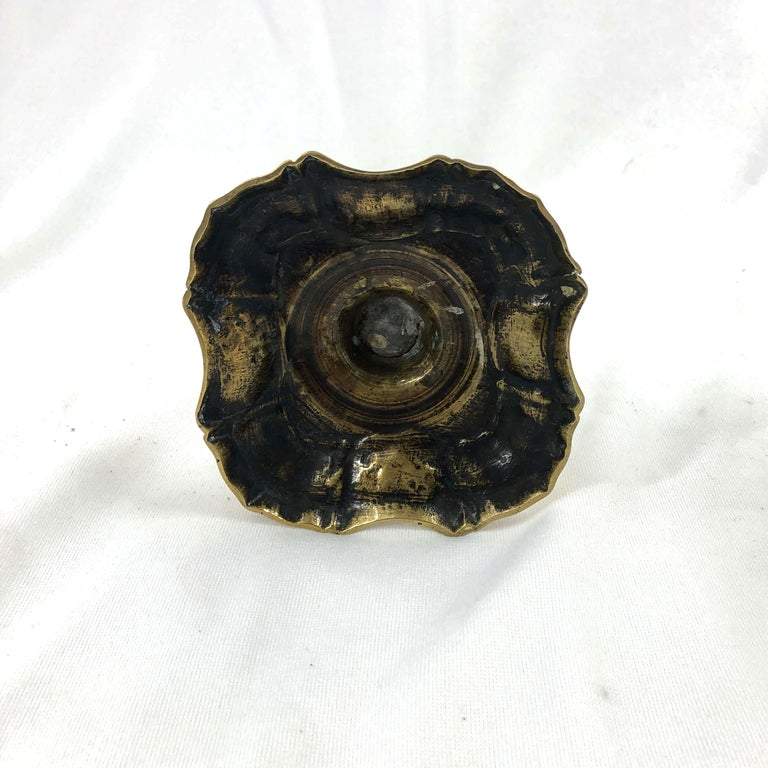 Rare Queen Anne Brass Candlesticks - English Georgian America