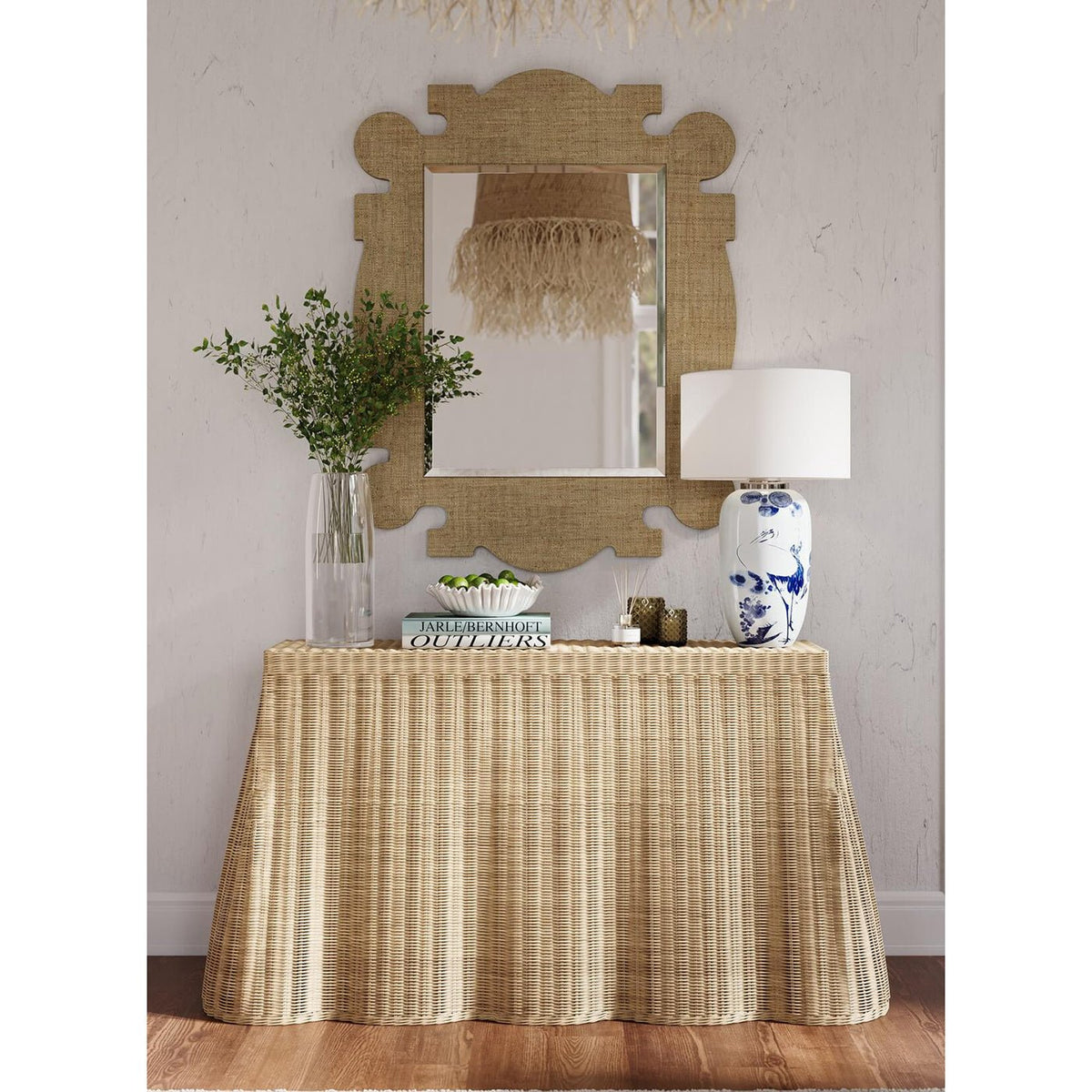 Rattan Console Table - English Georgian America