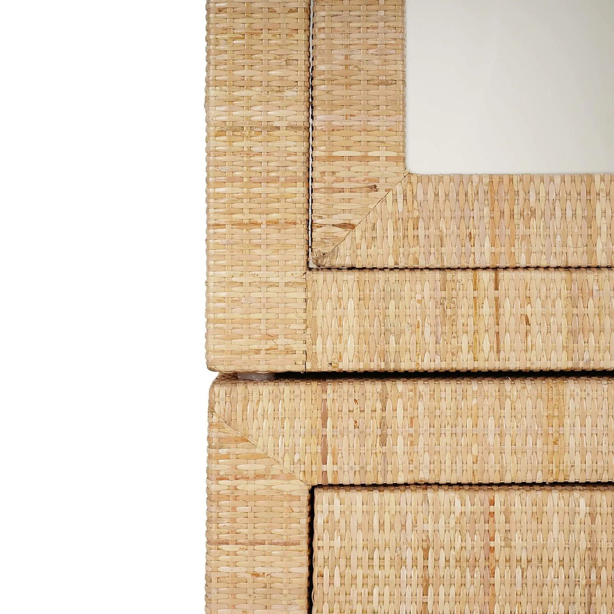 Rattan Wrapped Tall Cabinet - English Georgian America