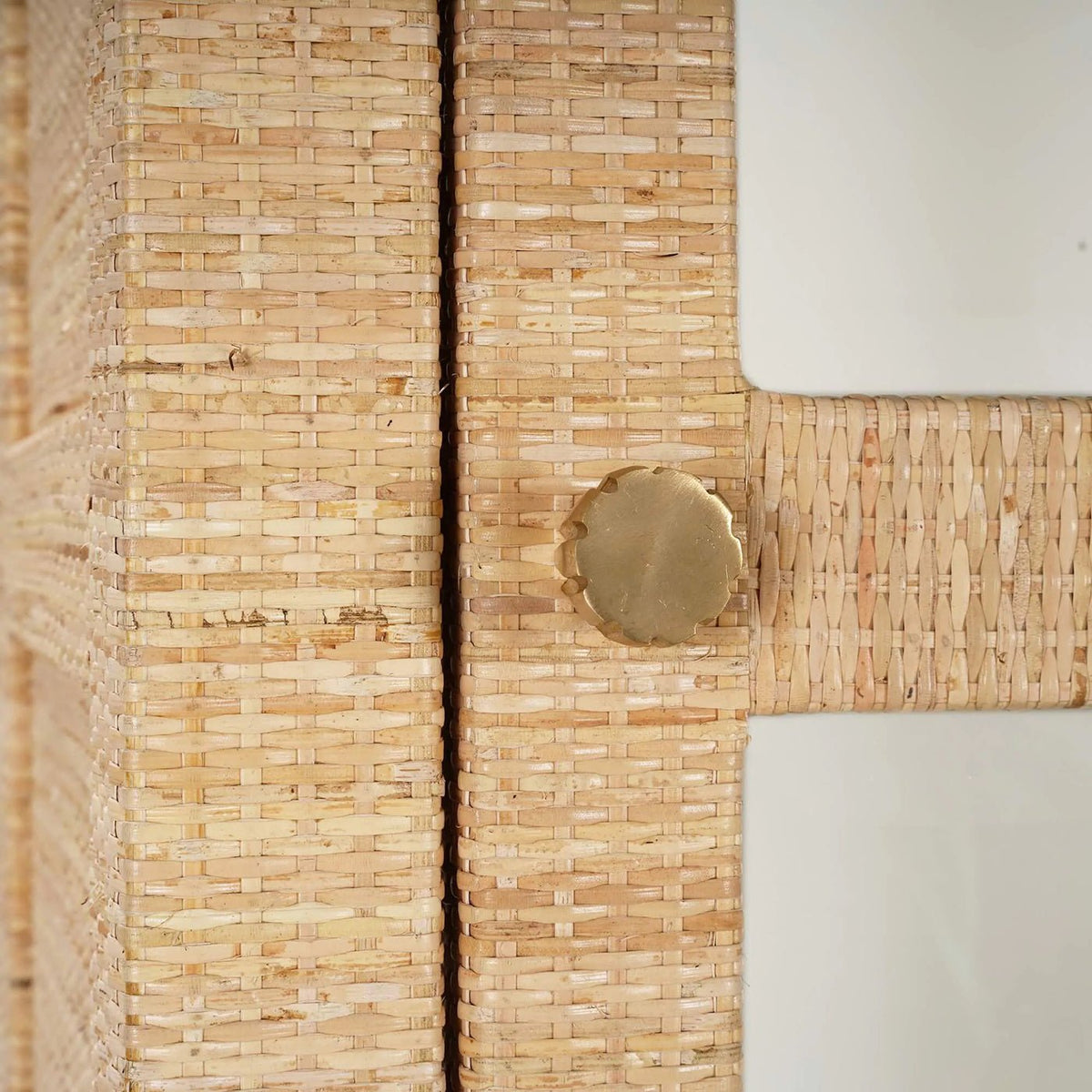 Rattan Wrapped Tall Cabinet - English Georgian America