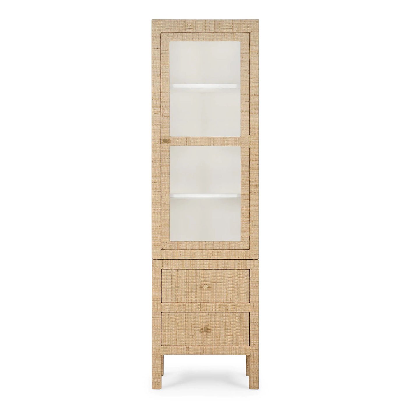 Rattan Wrapped Tall Cabinet - English Georgian America