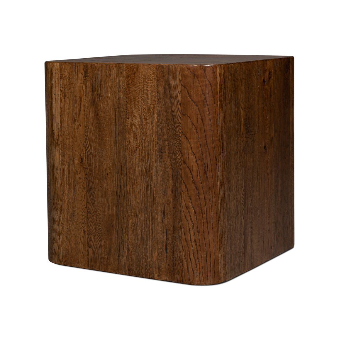 Reclaimed Oak Wooden Cube Table - English Georgian America