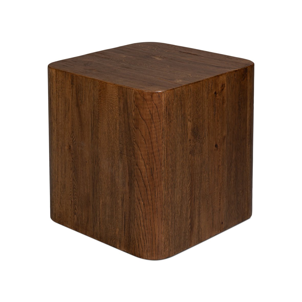 Reclaimed Oak Wooden Cube Table - English Georgian America