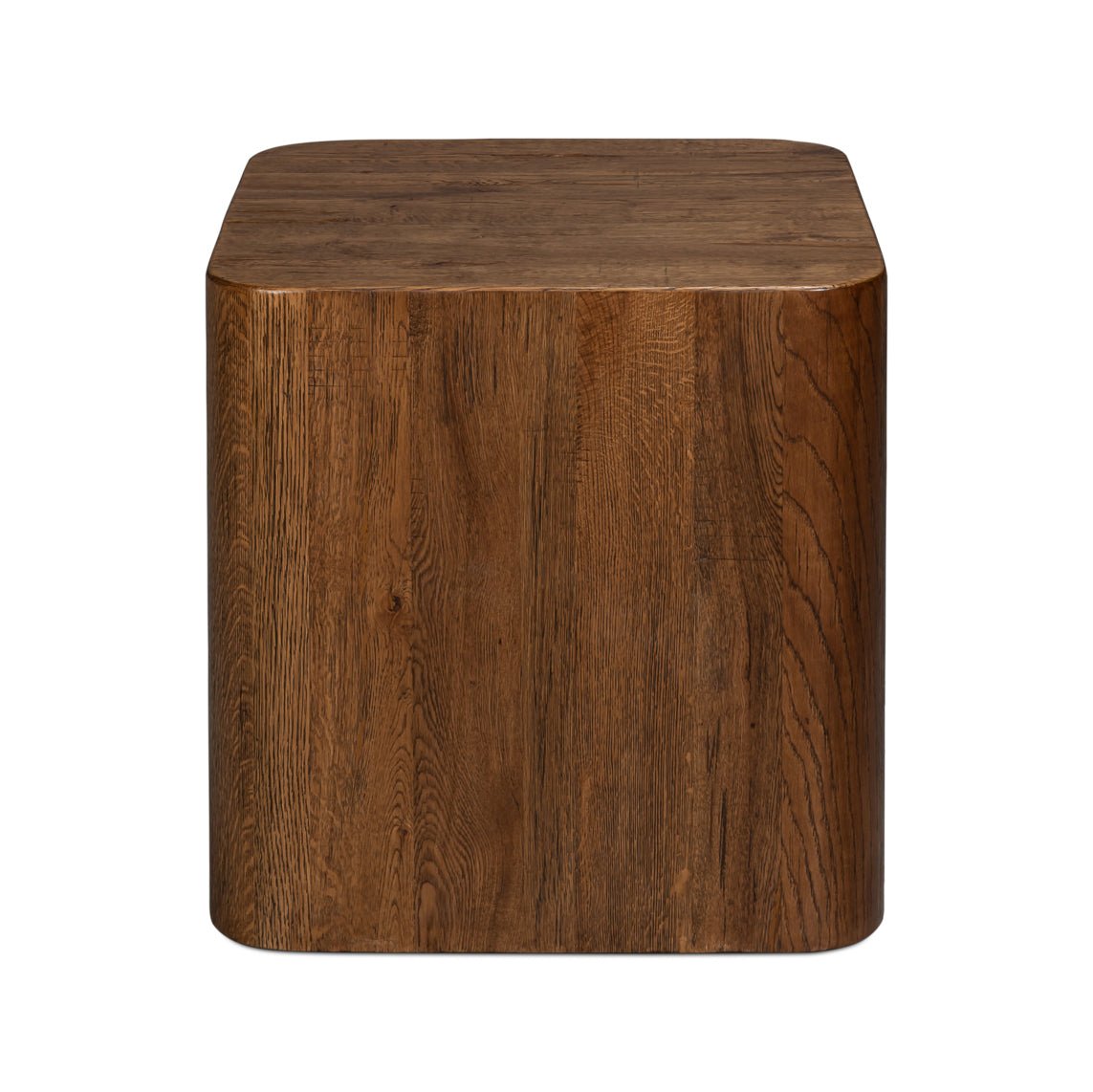 Reclaimed Oak Wooden Cube Table - English Georgian America