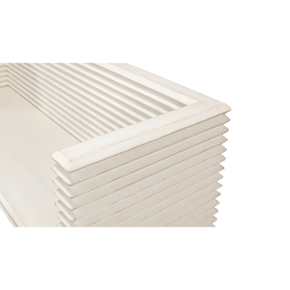 Reclaimed Pine Painted Bench - Antique White - English Georgian America