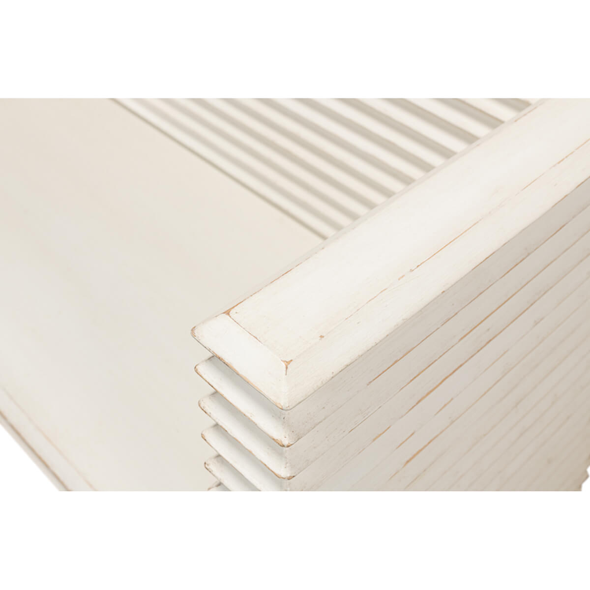 Reclaimed Pine Painted Bench - Antique White - English Georgian America