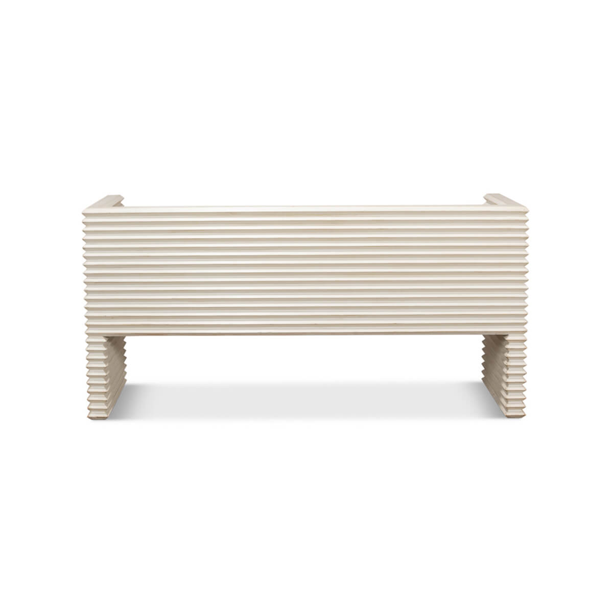 Reclaimed Pine Painted Bench - Antique White - English Georgian America