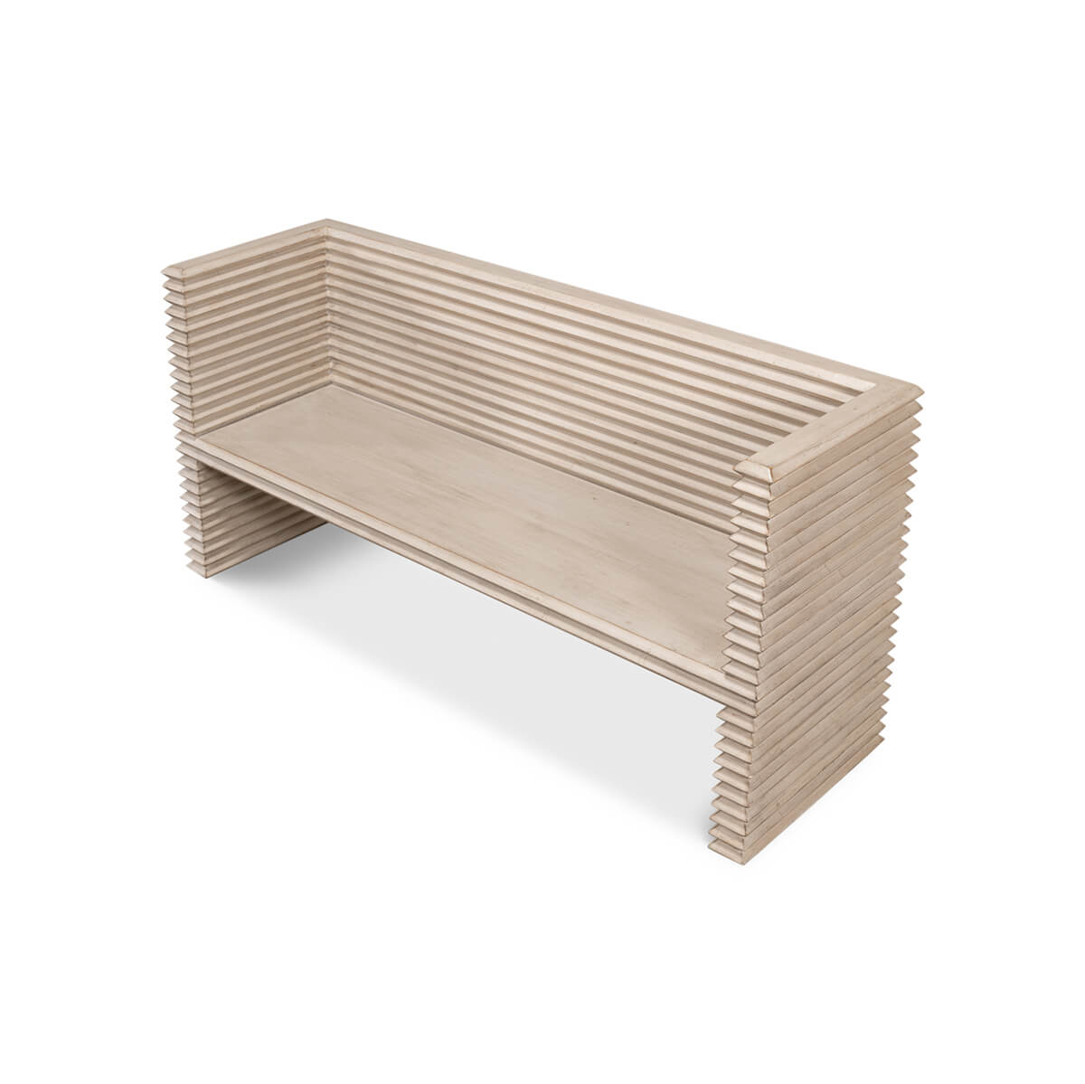 Reclaimed Pine Painted Bench - Stone Grey - English Georgian America