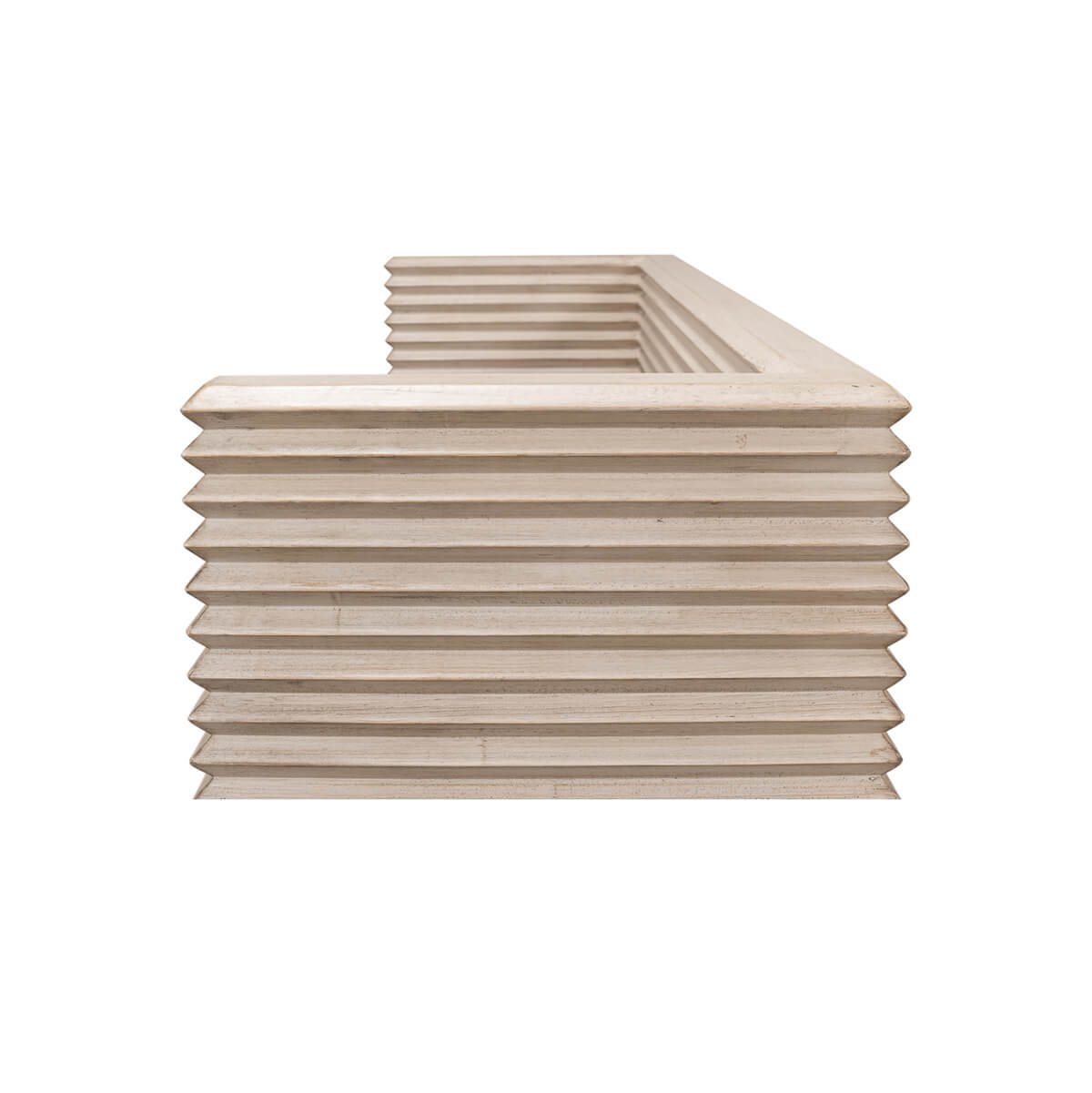 Reclaimed Pine Painted Bench - Stone Grey - English Georgian America