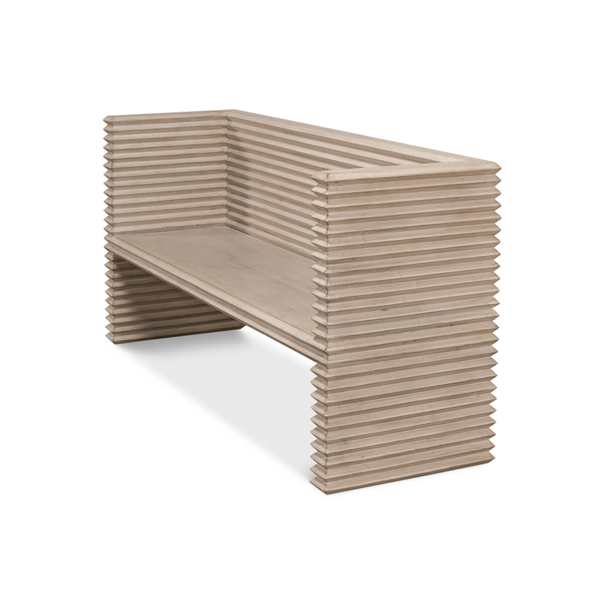 Reclaimed Pine Painted Bench - Stone Grey - English Georgian America