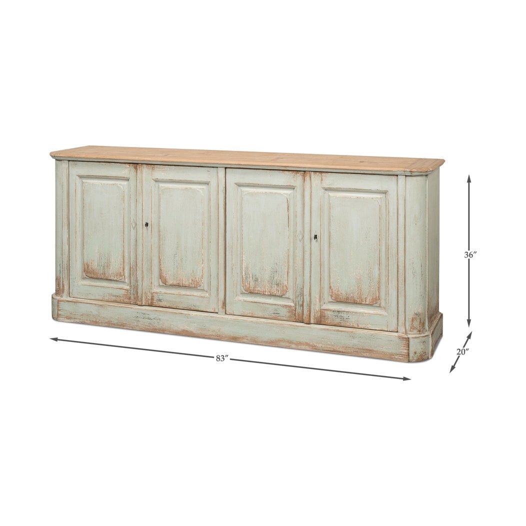 Reclaimed Pine Sage Buffet Sideboard - English Georgian America