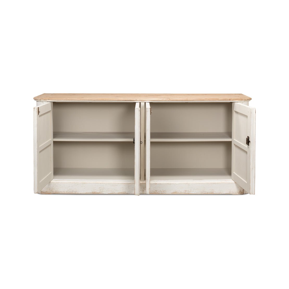 Reclaimed Pine White Buffet Sideboard - English Georgian America